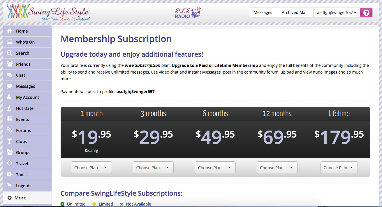 SwingLifestyle membership subscription