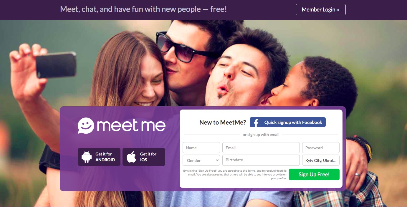 MeetMe main page