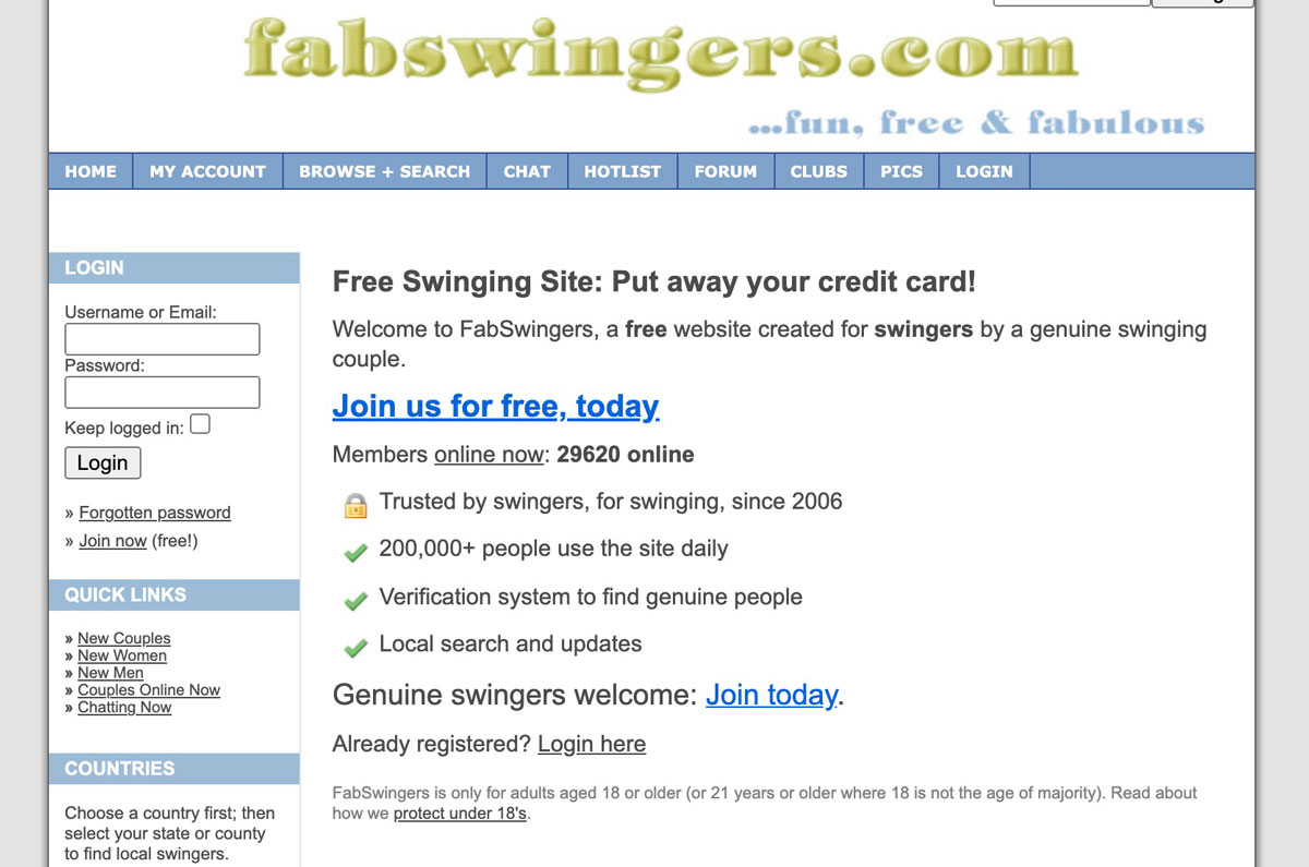 FabSwingers home page