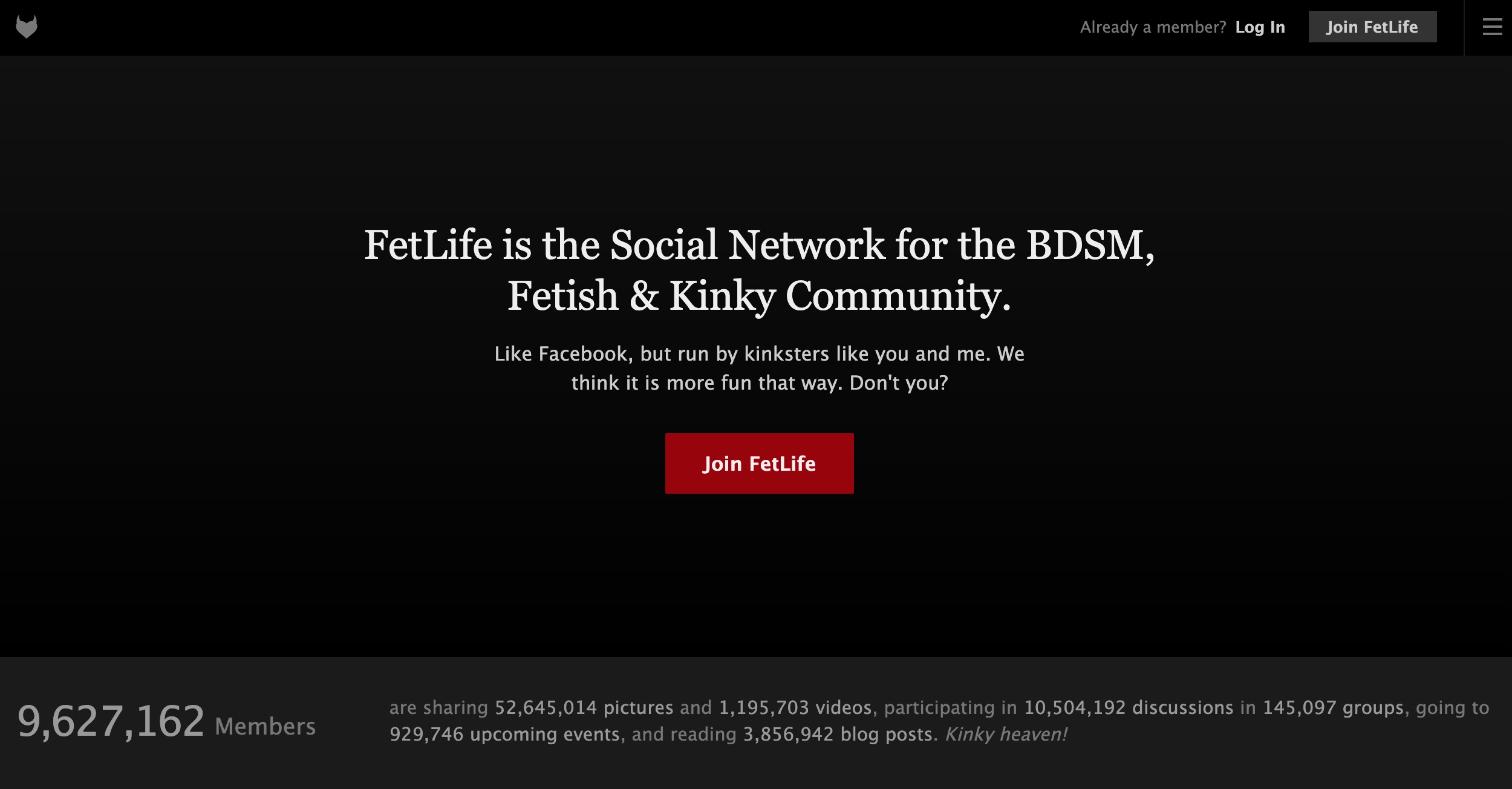 FetLife main page